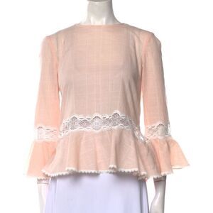 Jonathan Simkhai Bateau Neckline Long Sleeve Blouse size XS